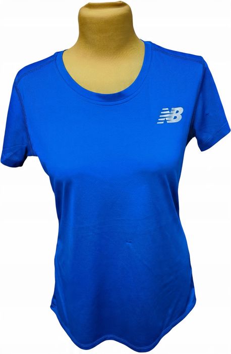 New balance treningowa koszulka t-shirt sportowy niebieski z logo m