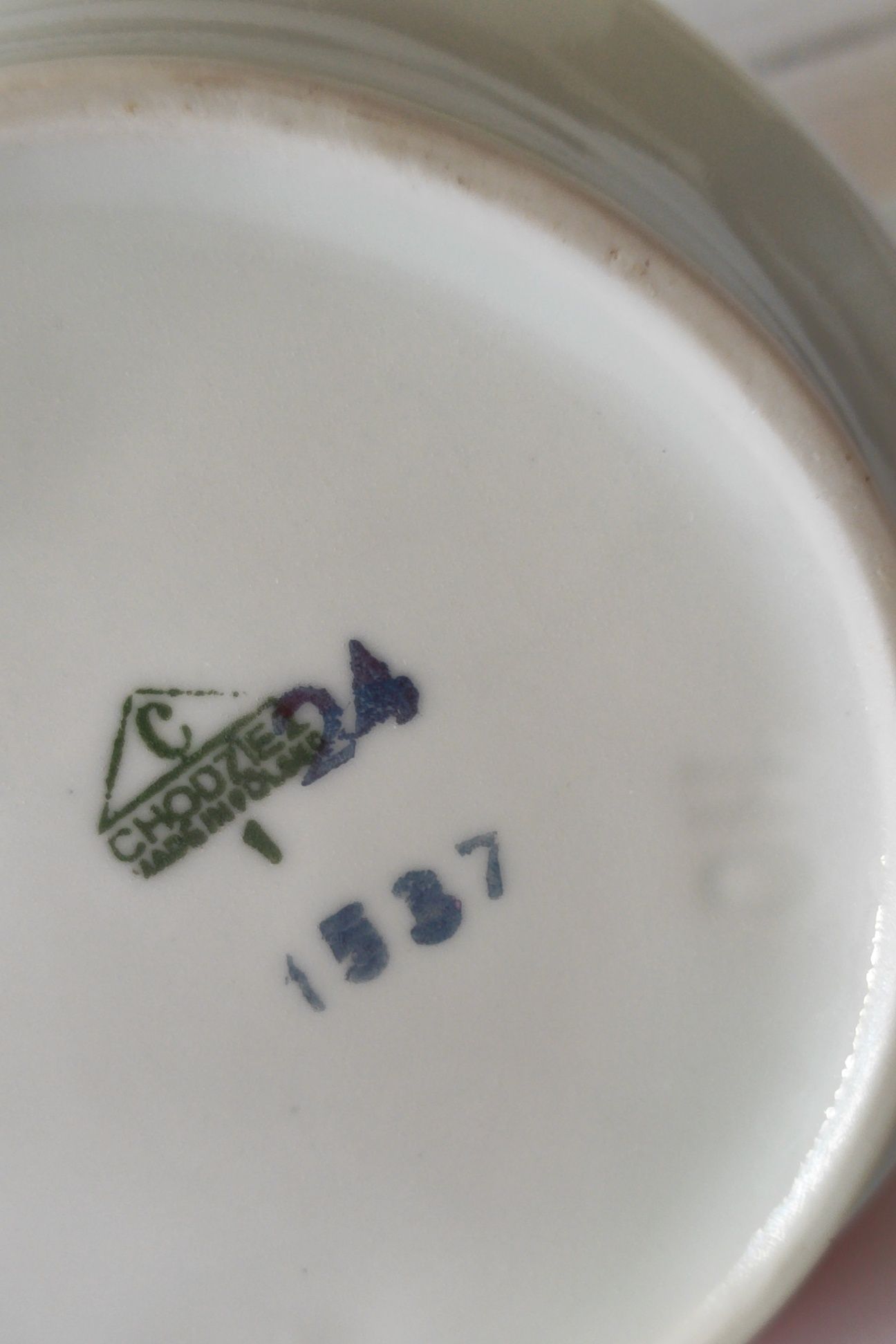 Piękna stara porcelana Chodzież dzbanek Roman