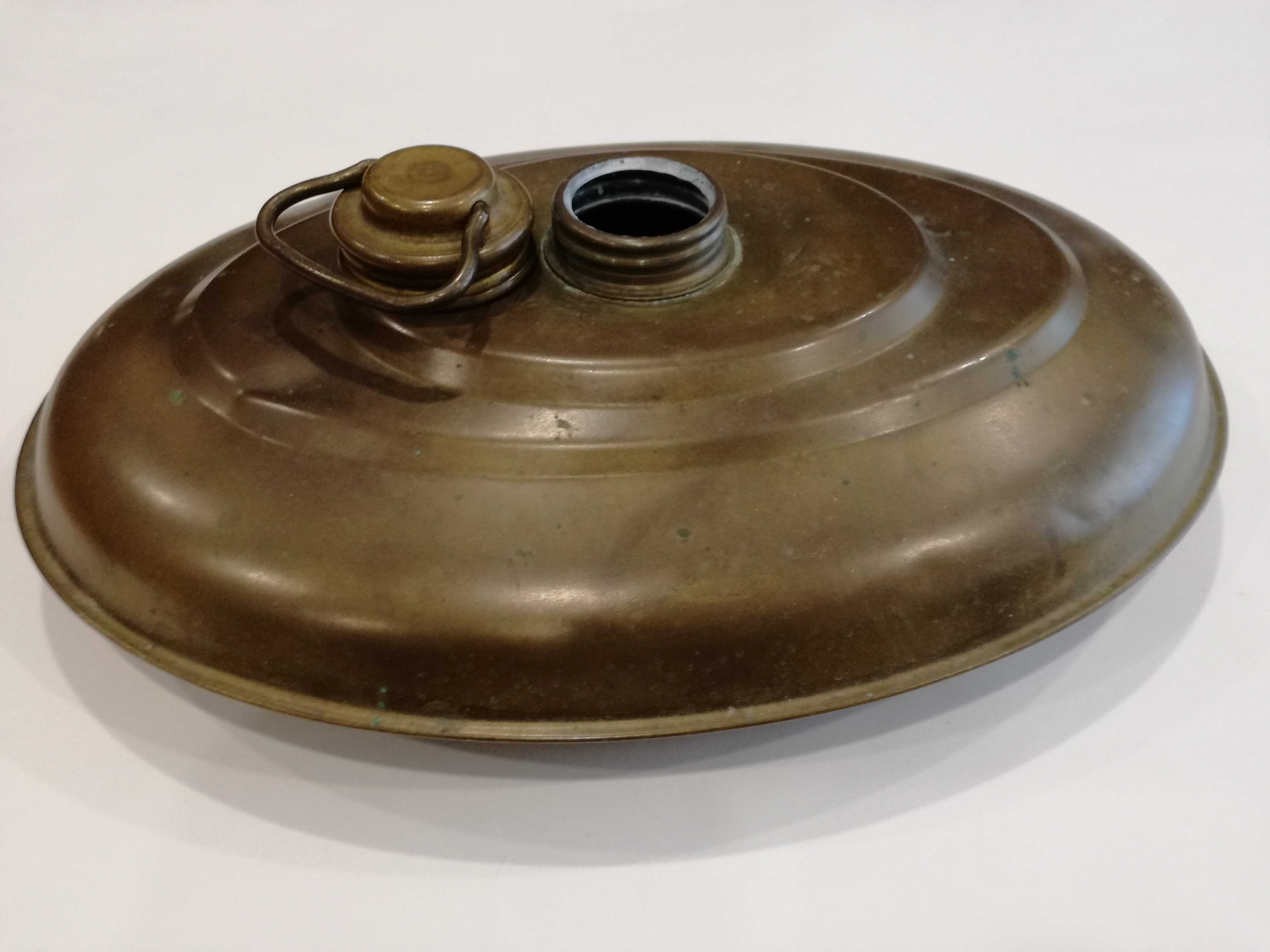 Botija de Água Quente em Metal/Latão p/Aquecer Pés-Tampa Roscada