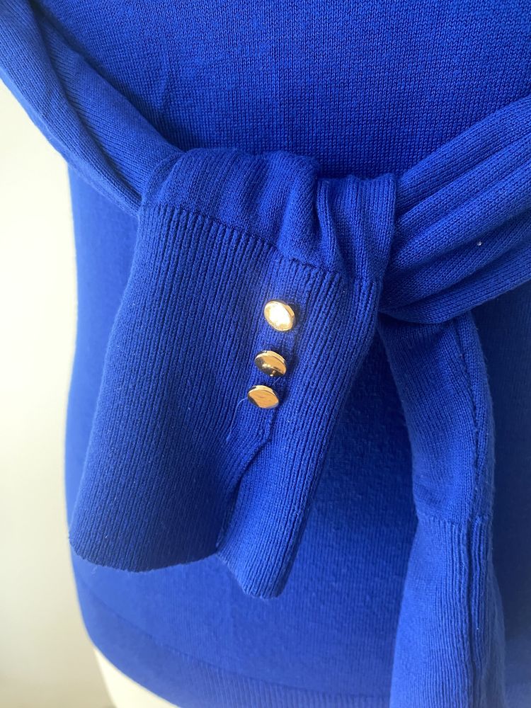 Sweter golf damski wiskoza niebieski kobalt Mohito m