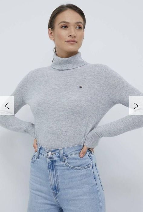 Tommy hilfiger вовняний сірий светр водолазка кашемір кашеміровий