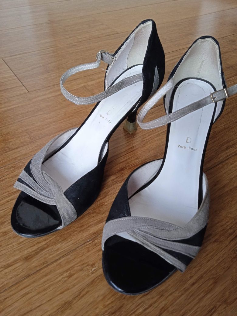 Buty do tańca tango 40 dł. wkładki 26 cm czarno-szare