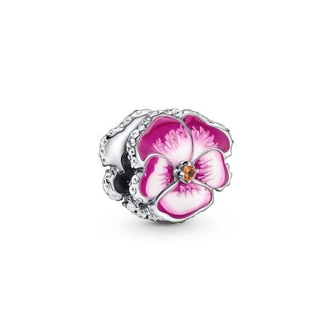 Conta Amor-Perfeito Rosa Pandora em Prata de Lei 925 Novo