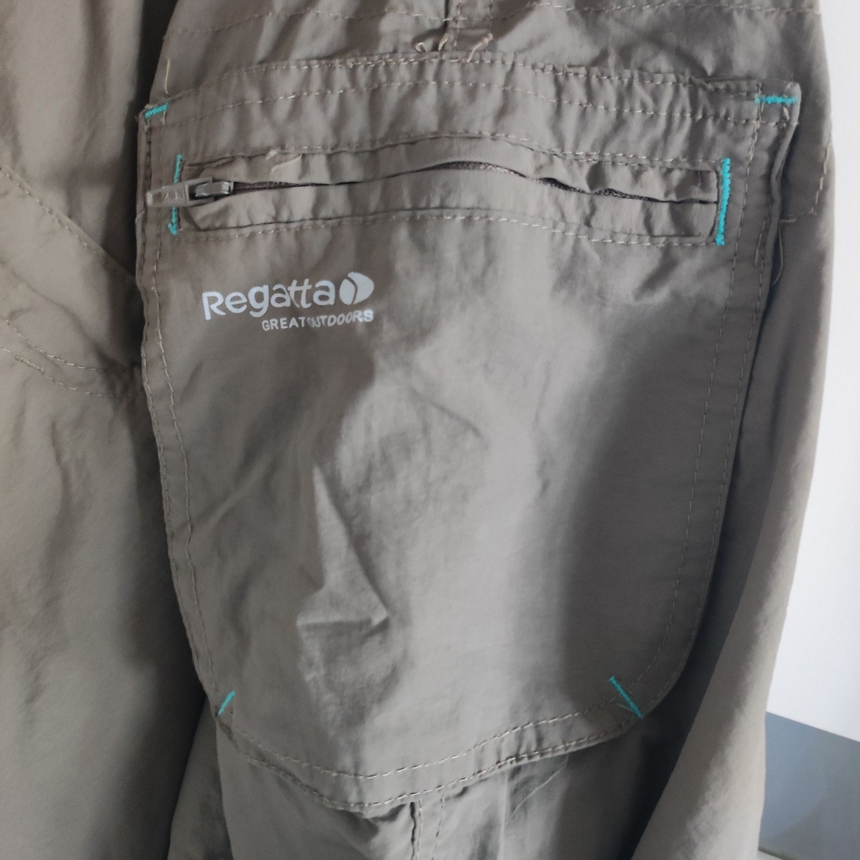 Regatta spodnie trekkingowe rybaczki letnie cienkie bojówki 42