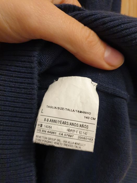 Bezrękawnik kamizelka Benetton 8 lat S