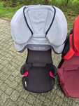 Foteliki Cybex Pallas 2-Fix 9-36 kg z ISOFIX. Szary i czerwony.
