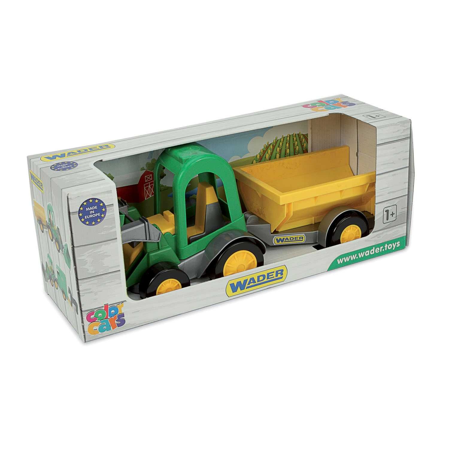 Farmer traktor ładowarka z przyczepą w kartonie 35223 WADER