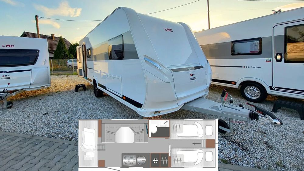 LMC Videro 530 K - duża luksusowa przyczepa  5-7 osobowa / NOWA / DMC 1800 / Ogrzewanie Truma Combi 6 / FV 23%