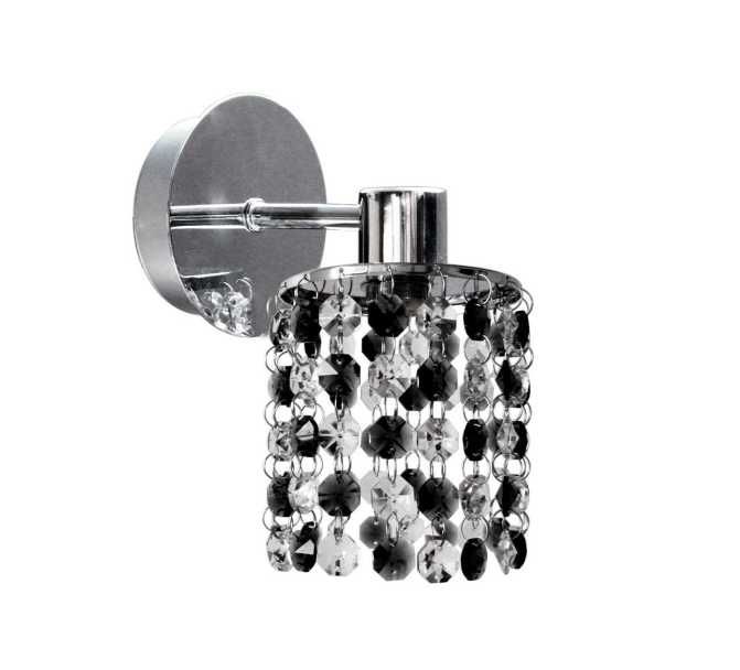 Kinkiet Roki srebrno-czarny kryształowy kryształki diamenciki glamour