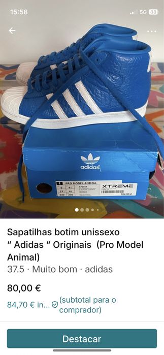 Sapatinhas botim unisexo “ ADIDAS “ (Pro model Animal)  37,5