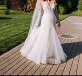 Suknia ślubna syrenka syrena w stylu glamour Ivory rozmiar 38
