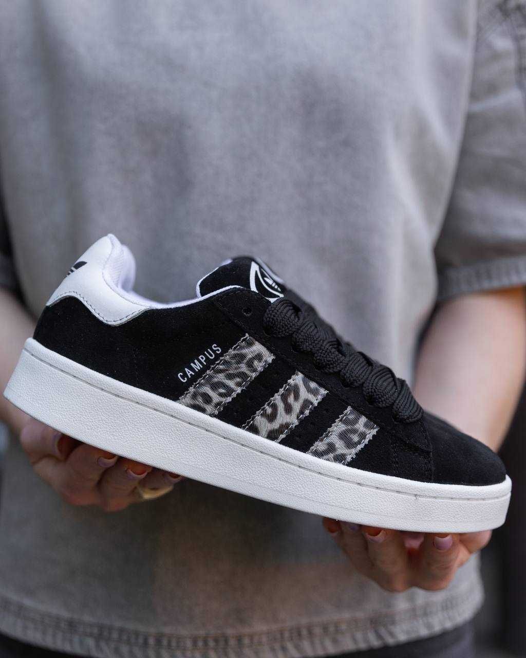 Жіночі кросівки Адідас леопардові Adidas Campus 00s Black Leopard