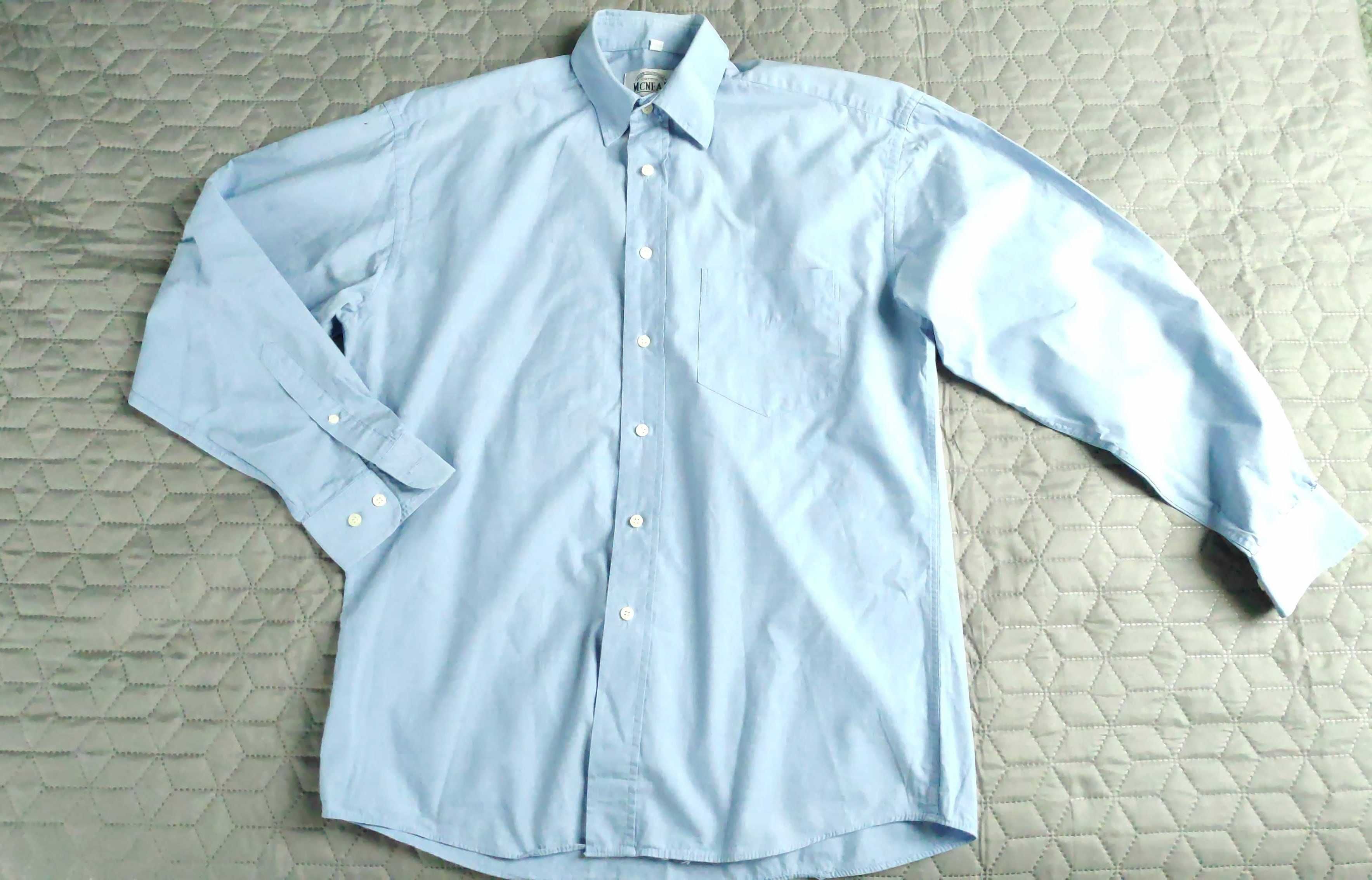 Błękitna koszula McNeal z długim rękawem, rozmiar 39