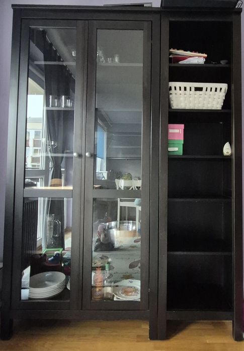 Witryna+ regał Hemnes ciemnybrąz