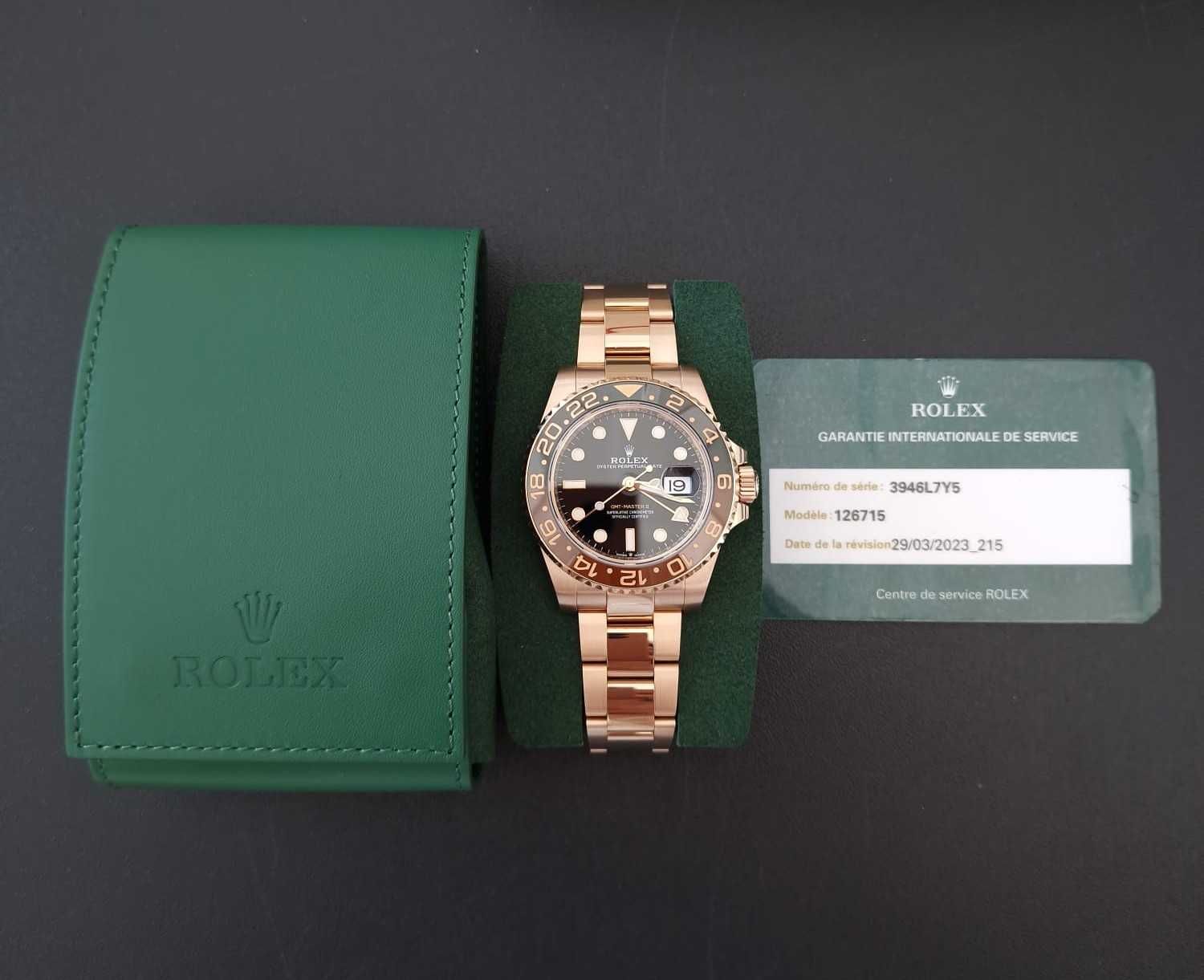 Rolex GMT-Master II 40mm Ouro Rosa (Rootbeer) 2 anos Garantia