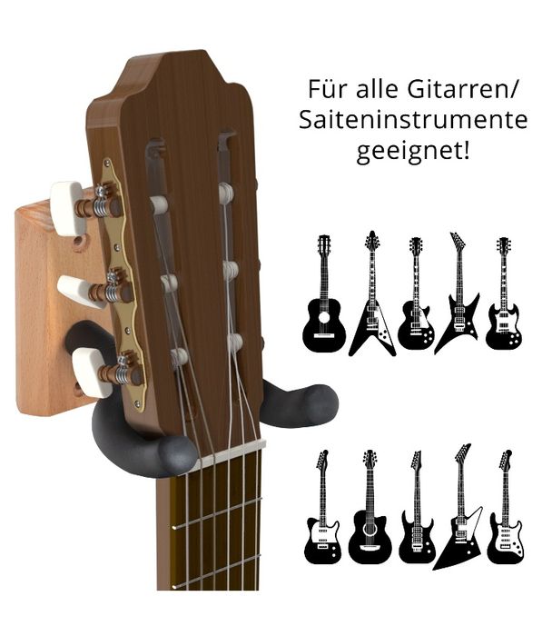 Klasyczny wieszak ścienny na gitarę Cantabile z drewna