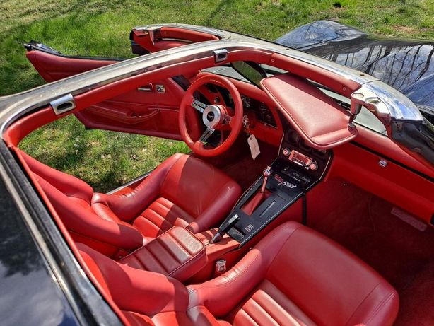 corvette 1979 automat c3 V8 5.7 L-82 szklany t-top czerwona skóra