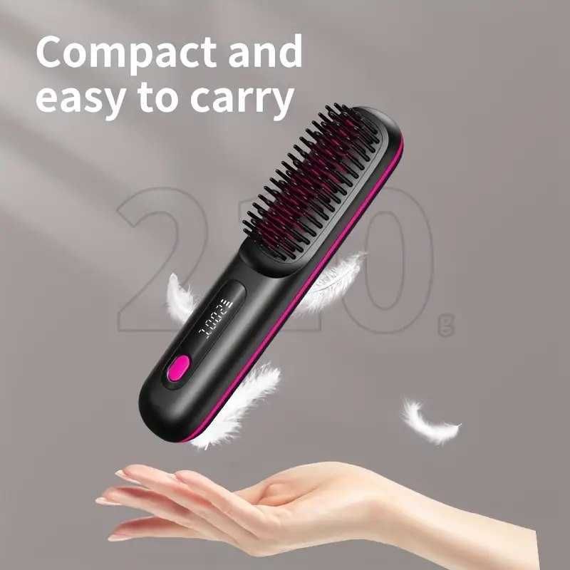 Escova alisadora cabelo. Portátil. USB. 3 níveis temperatura. Novo.