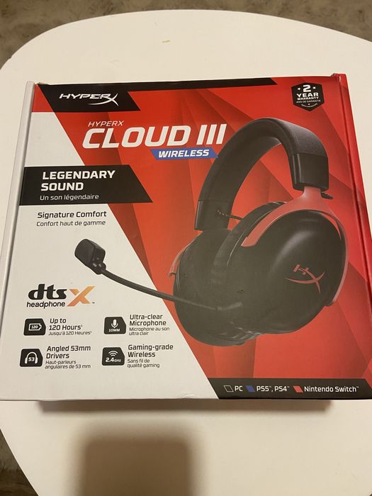 Słuchawki HYPERX Cloud III Wired Nauszne, Dźwięk przestrzenny Czarny
