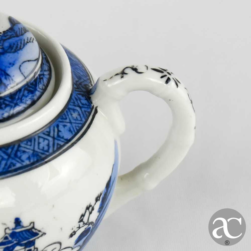 Leiteira e Açucareiro porcelana da China, decoração Cantão, circa 1970