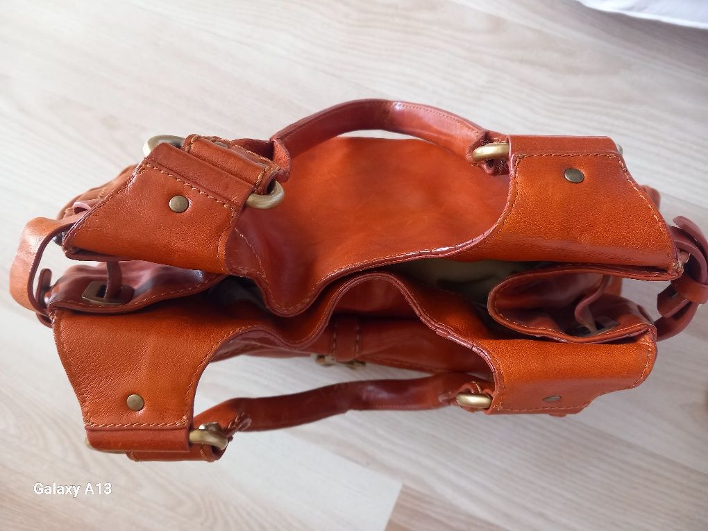 Francesco Biasia duza torebka vintage skora