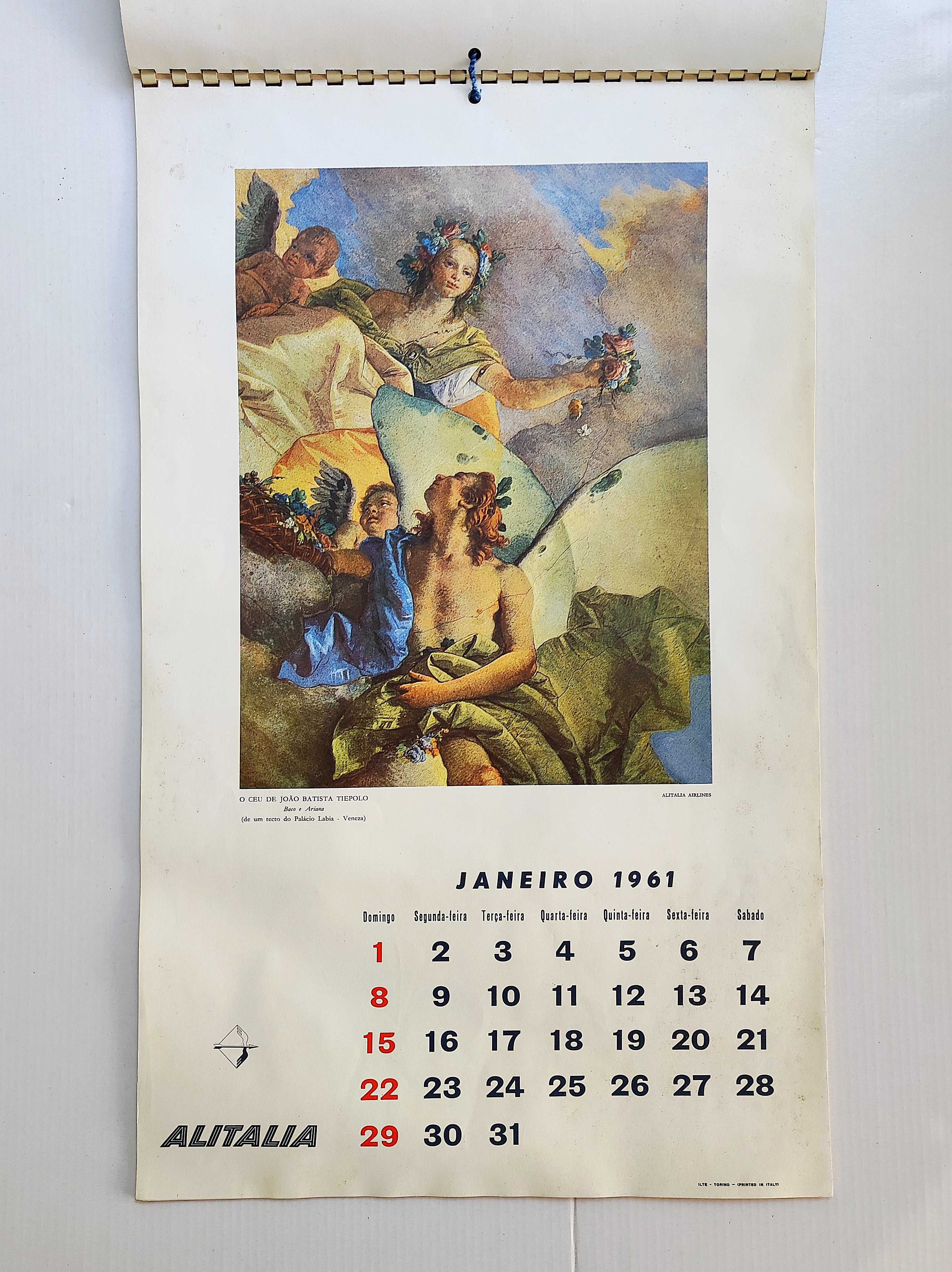 Calendário companhia aérea Alitalia alegoria mito céu Tiepolo (1961)