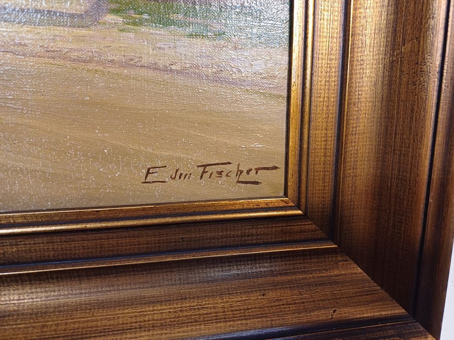 Stary obraz na płótnie EDMUND FISCHER (1913- 1944)