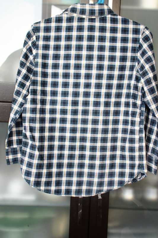 Camisa xadrez azul e preto da BENETTON tamanho 4 anos