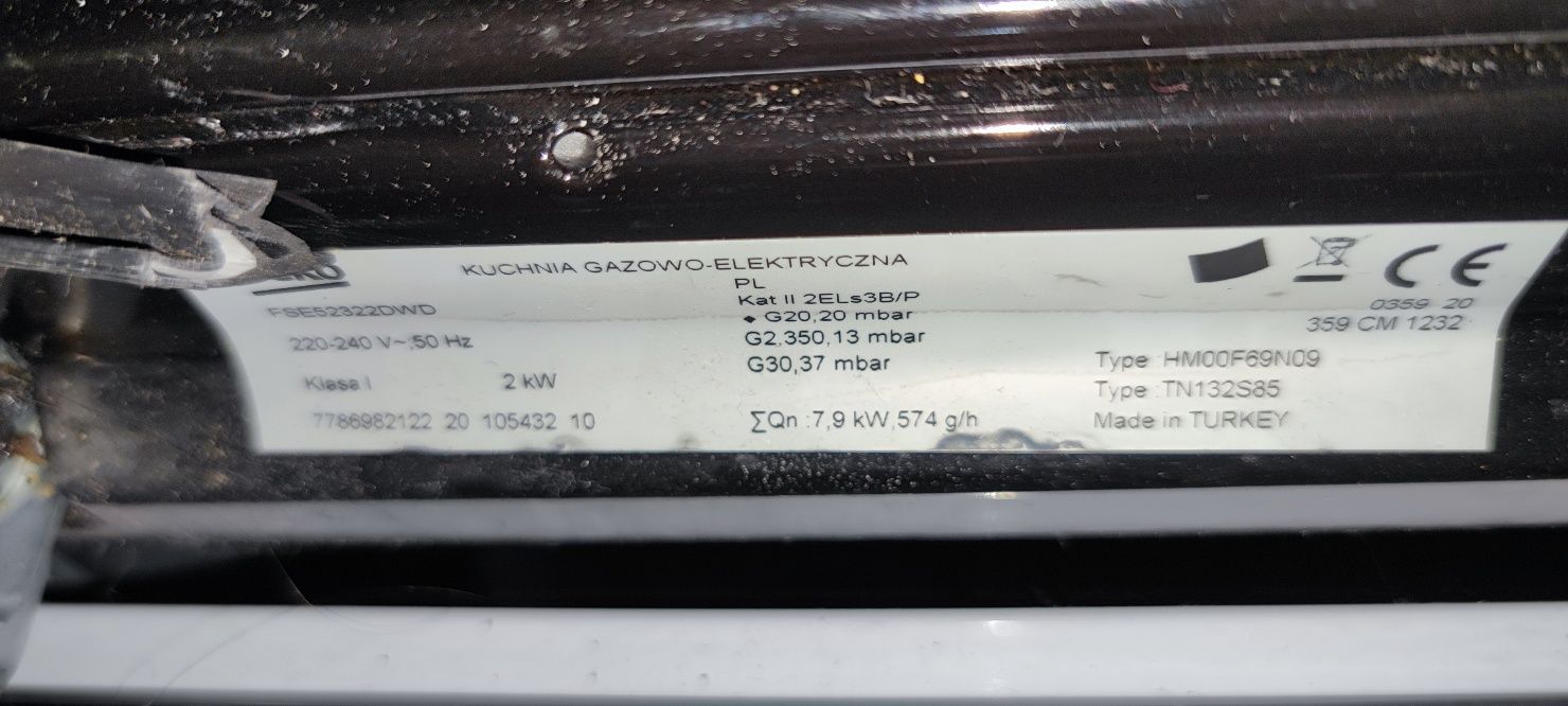 Kuchenka elektryczno gazowa Beko
