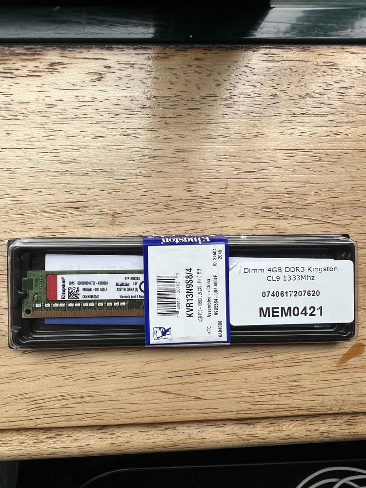 Kingston DDR3 Dimm 4GB 1333Mhz