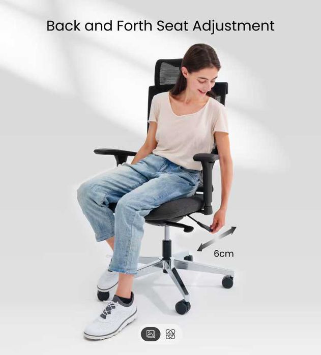 Ergonomiczne Krzesło Serii BS5 szare