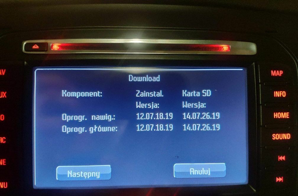 Ford navigacja Mapa 2022 mca NX SD 22 NX dvd FX SD 21 Mondeo smax Ku