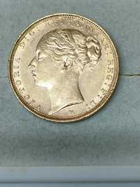 Moeda libra ouro 1886-M / Rainha Vitória