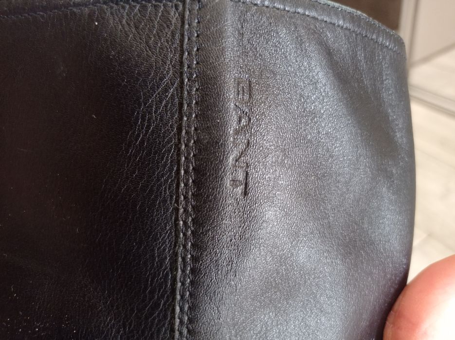 Жіночі шкіряні чоботи Gant на каблуку,  чорні, 39 р.