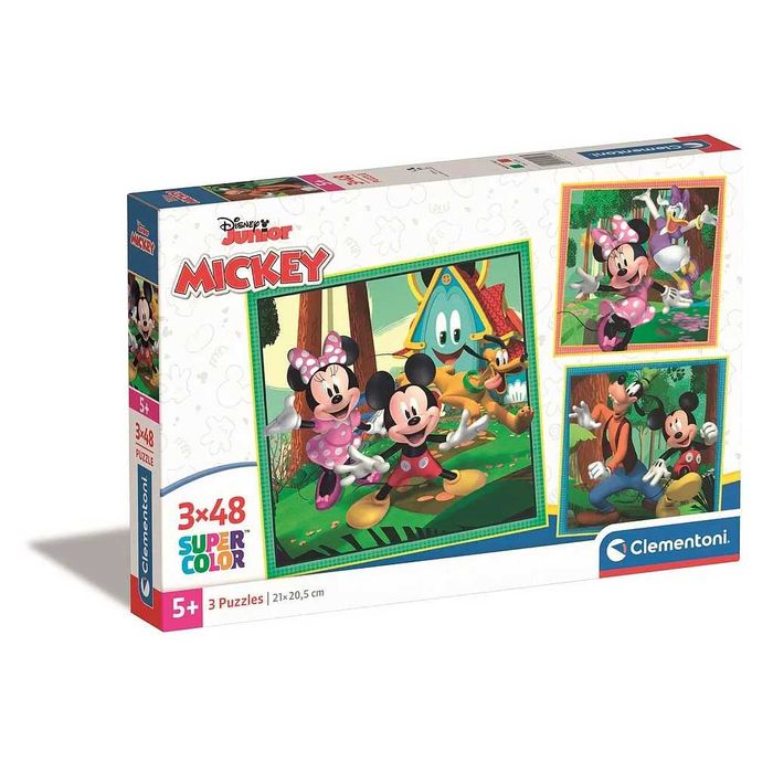 Puzzle Clementoni Mickey ClubHouse SuperColor 21x20,5cm 3x48 peças