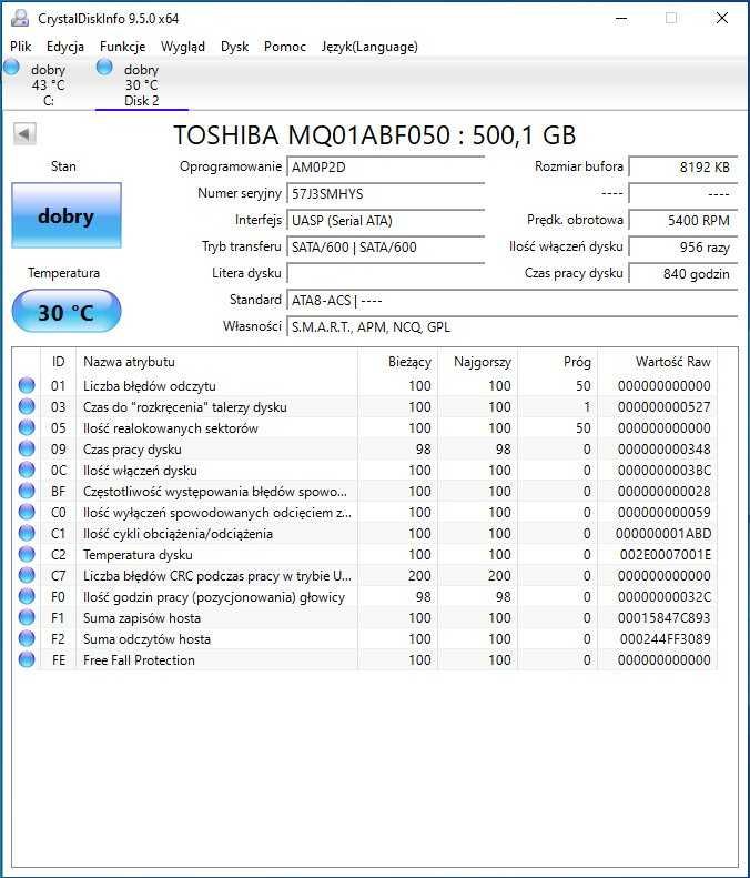 Dysk twardy HDD Toshiba 500GB 2,5"