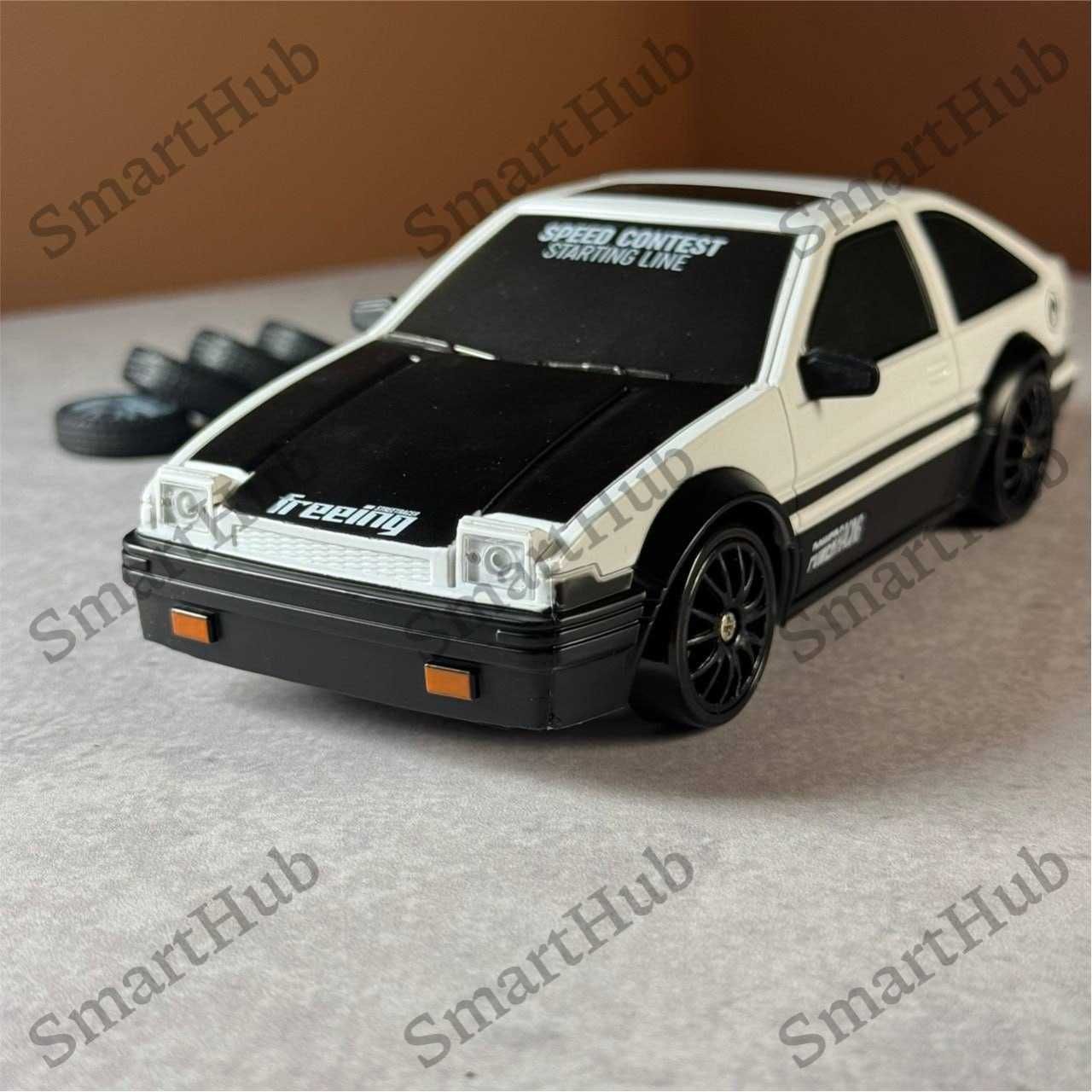 Дрифт машинка Toyota AE86 на радиоуправлении Белая. Машинка на пульте