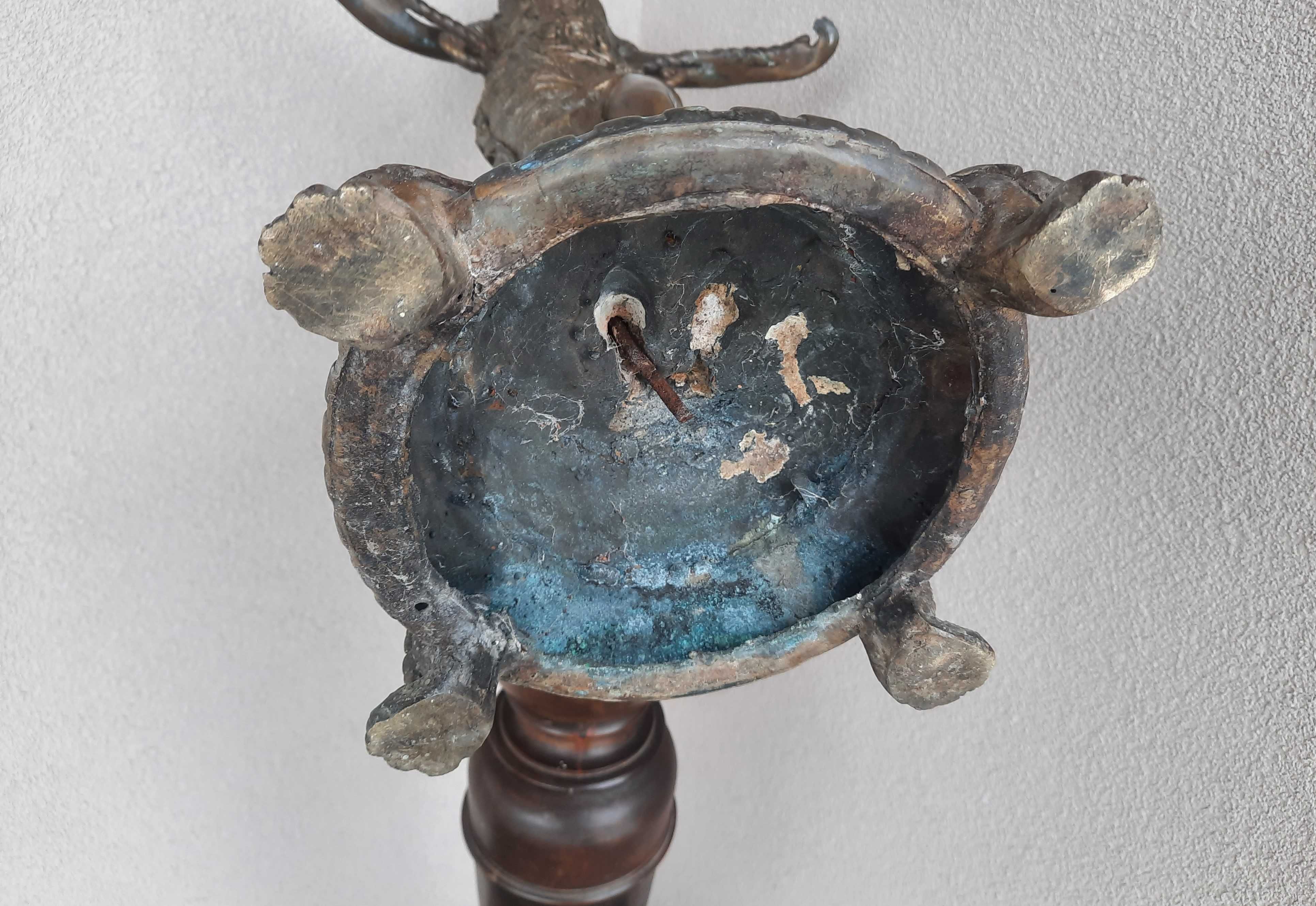 Stara ładna figura kobiety bogini mosiądz 64cm