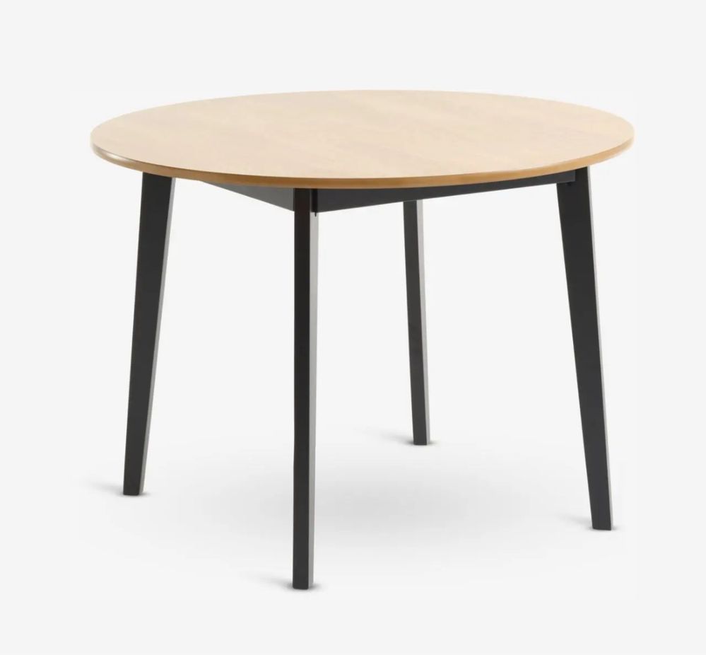 Mesa  jantar redonda carvalho natural/ preto 105cm