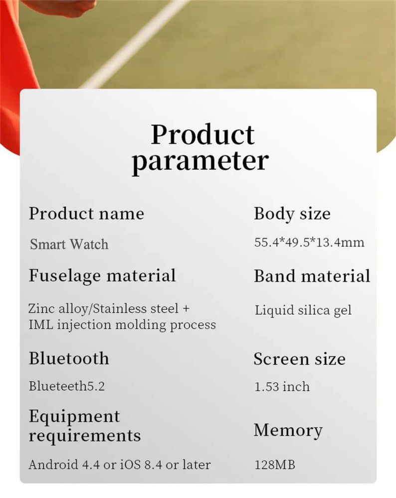Smart Watch / Smart Zegarek / IP67/ Siver ( Gen1 )