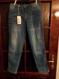 Spodnie NOWE damskie 38 dżinsy jeansy Bonprix z lampasem