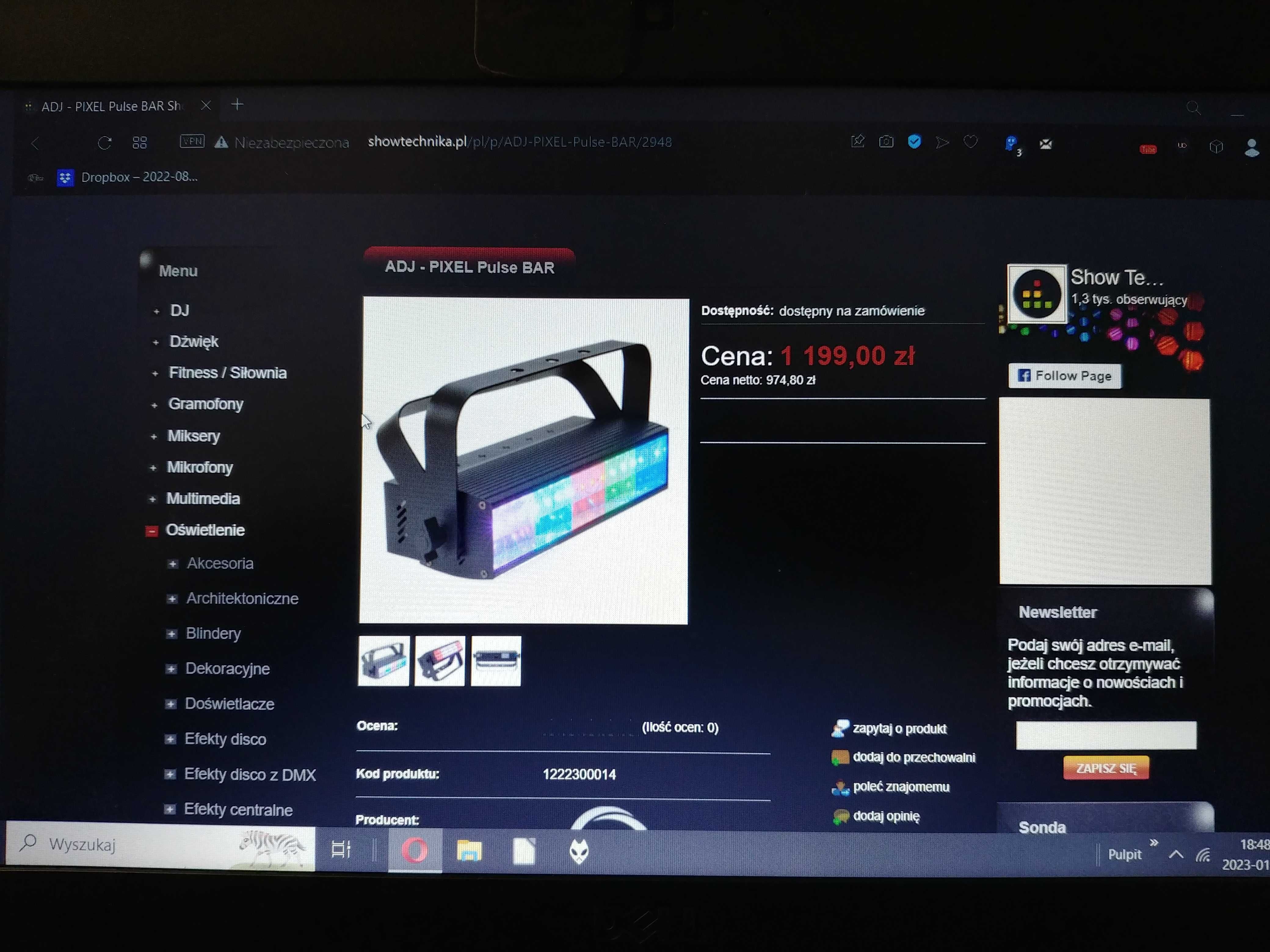 Oświetlacz Efekt led Adj Pixel Pulse Bar