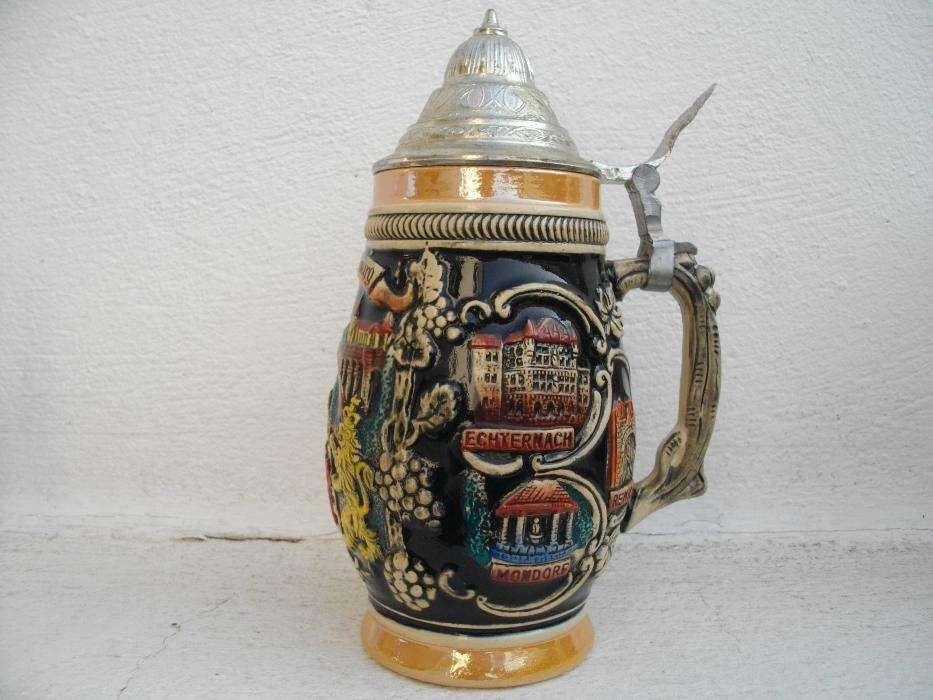 3 canecas de cerveja vintage do Luxemburgo