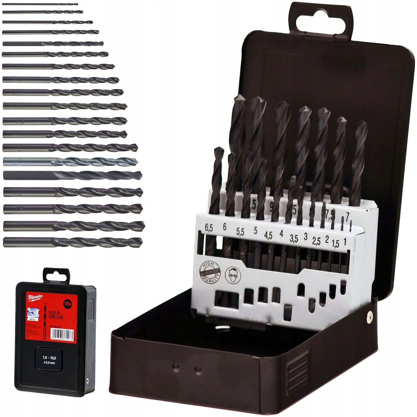 Zestaw wierteł MILWAUKEE do metalu stali HSS-R 1 - 13 mm 25 sztuk