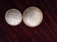 2 moedas em prata 8 e 5euros