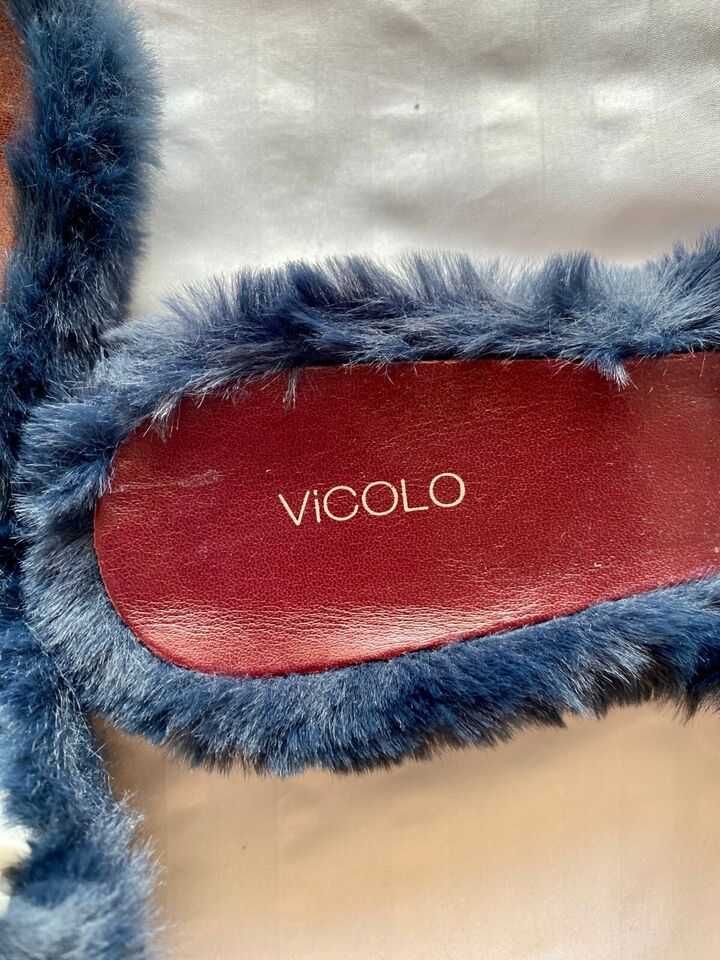 Nowe aksamitne klapki damskie Vicolo