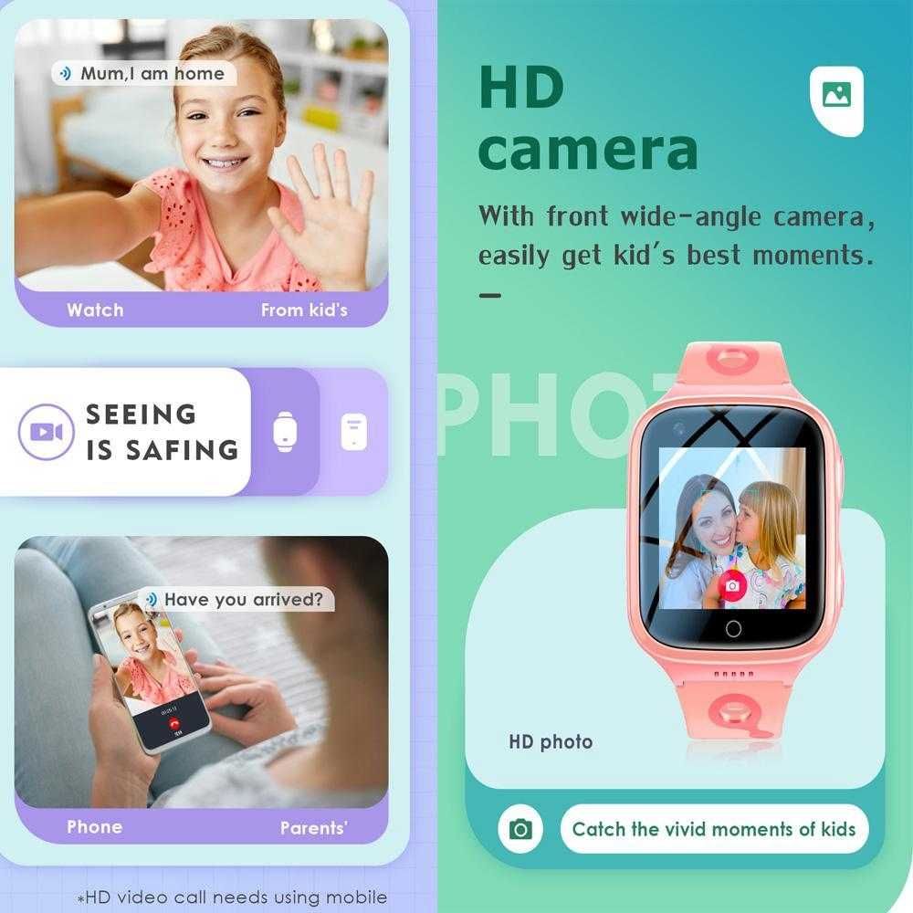 Дитячий смарт-годинник K9 з функцією телефону з 4G та GPS / WiFi