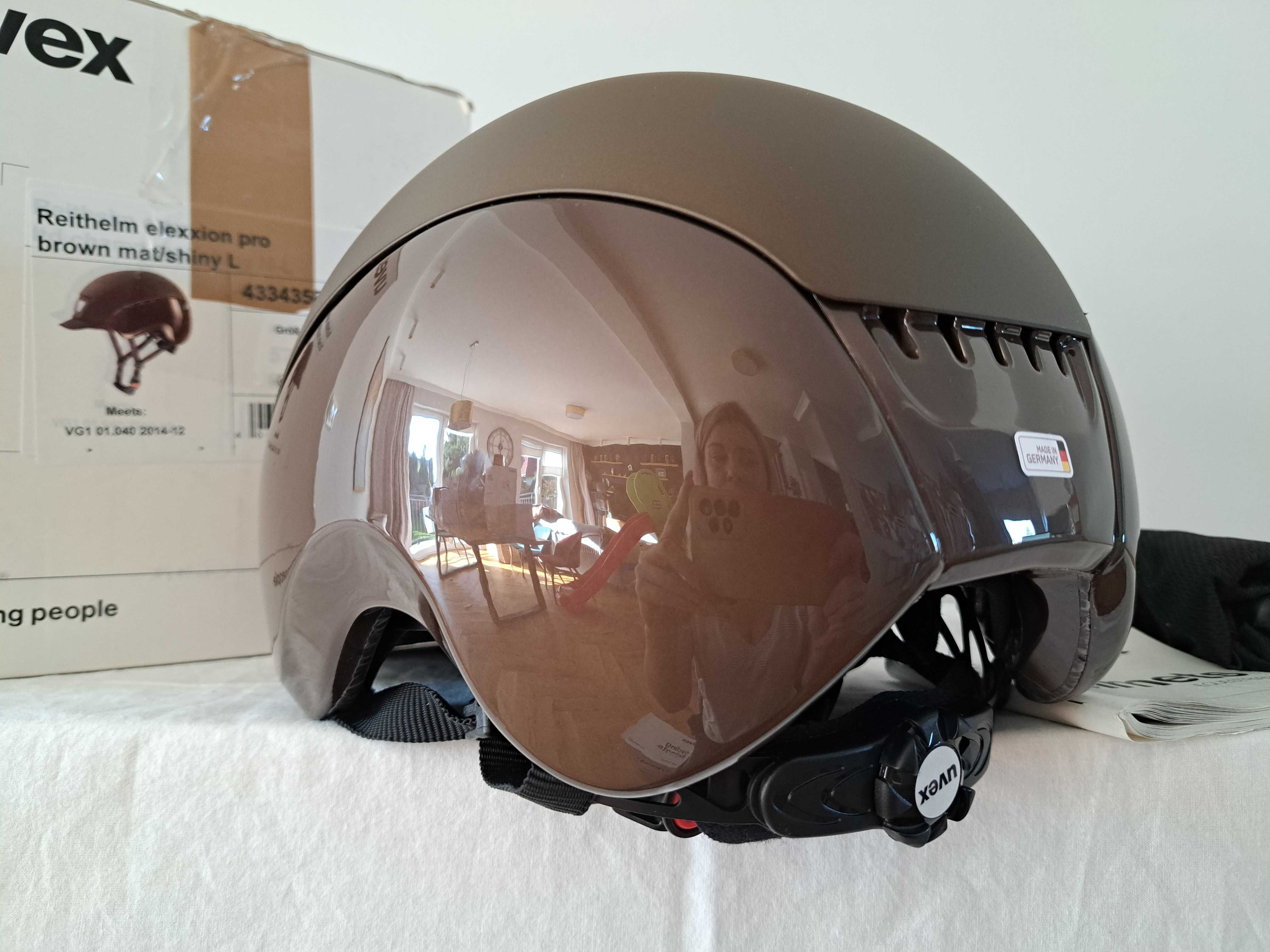 Kask jeździecki toczek Uvex Reithelm Elexxion Pro Brown L 59cm