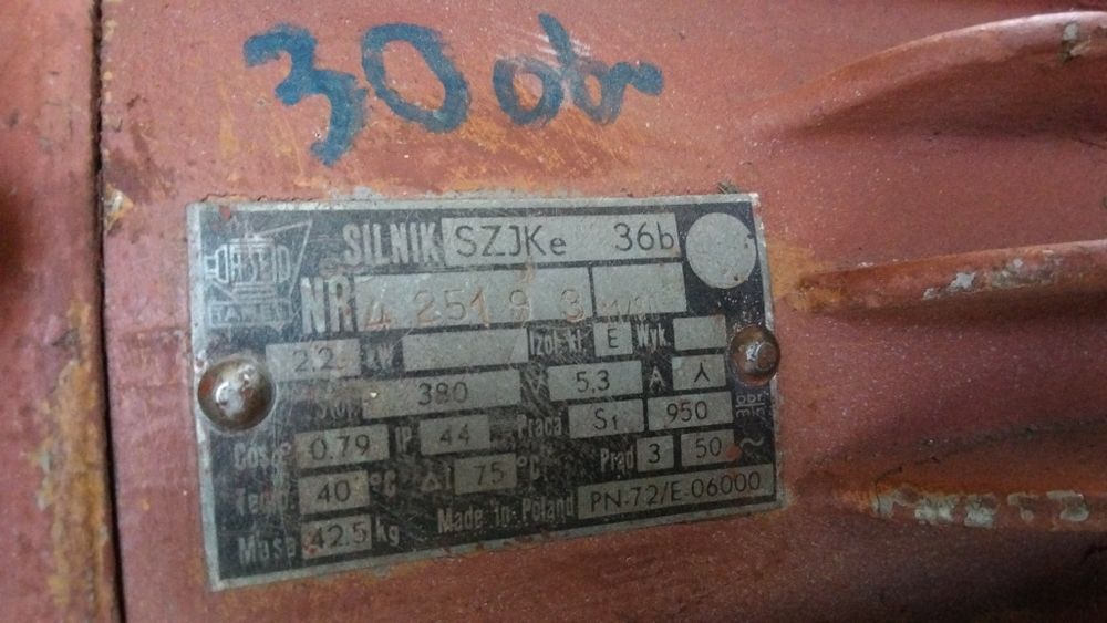 Motoreduktor 2,2 Kw 30obr. Ośka 45mm