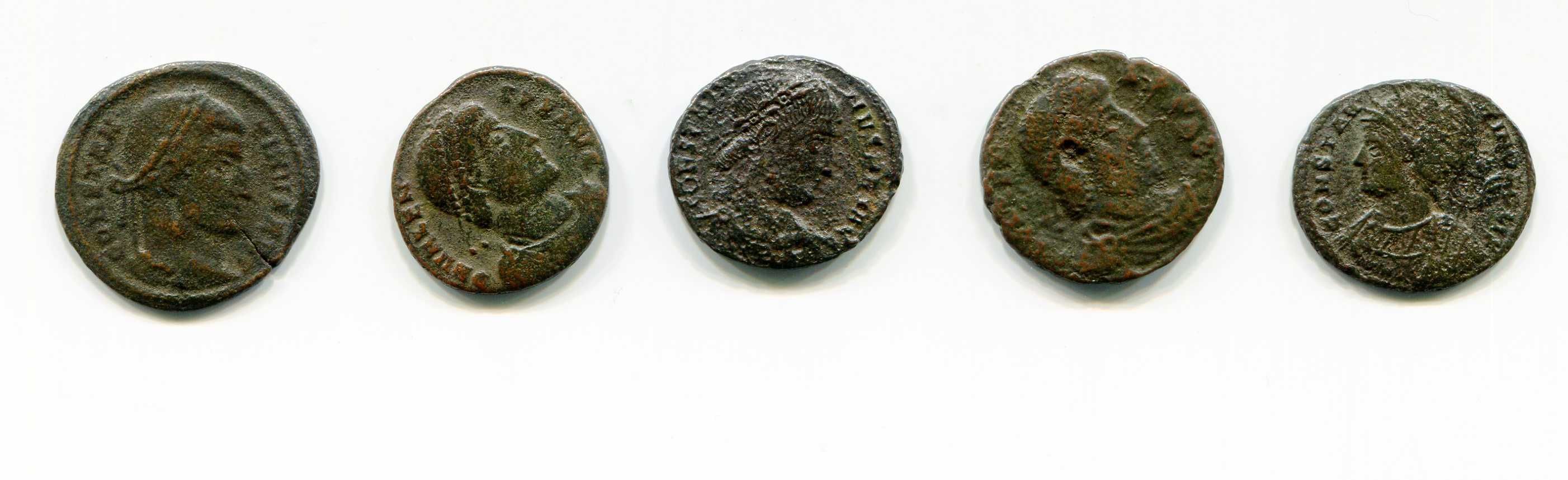 Lote 5 x Moedas Romanas Originais 300 - 400 DC RARO